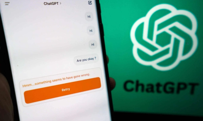 Thông báo lỗi khi sử dụng ChatGPT. Ảnh: Bảo Lâm