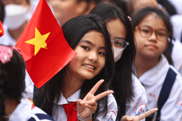 Học sinh trường tiểu học Đinh Tiên Hoàng, TP Thủ Đức, tháng 9/2023